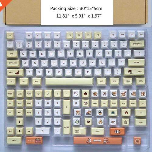 K1KF 139 Keys/set QX Profile Shiba Inu Theme Keycap For Mech
