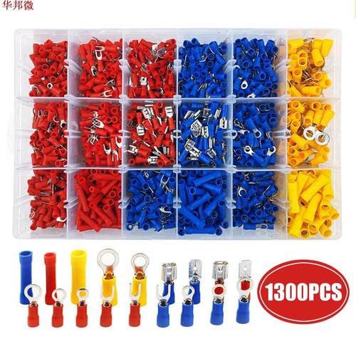 1300Pcs Crimp Terminals Electrical Wire Set Kits Insulated E