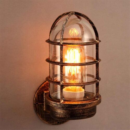 Vintage Industrial Unique Wall Light Cage Guard Sconce Loft
