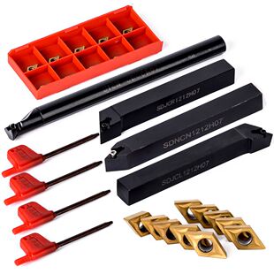 10pcs Carbide Insert Blades + 4pcs Lathe Turning Tool Holder