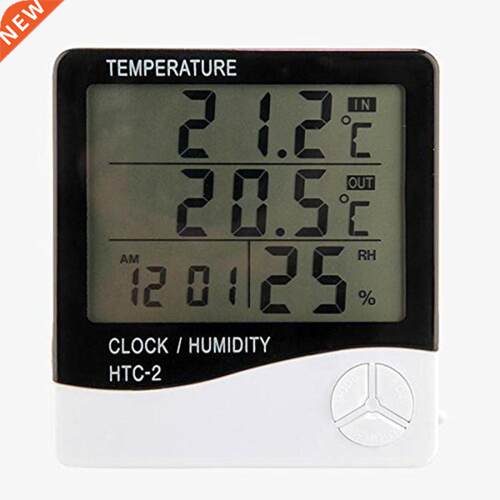Real Timber Multifunction Thermometer Hygrometer Alarm Clock