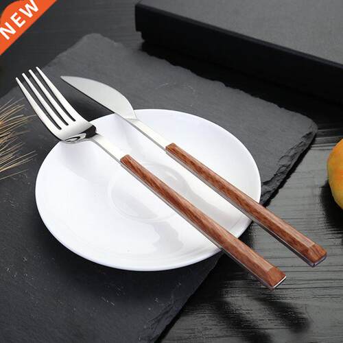 24pcs Kitchen Cutlery Set Utensils Stainless Steel Fork Spoo