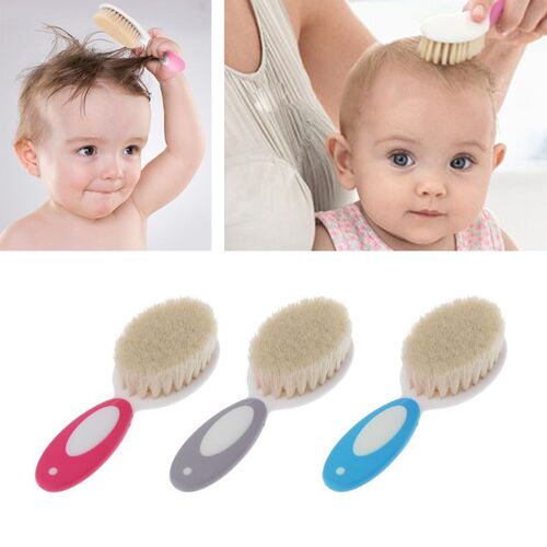 New Baby Care Pure Natural Wool Baby Brush Comb Baby Hairbru