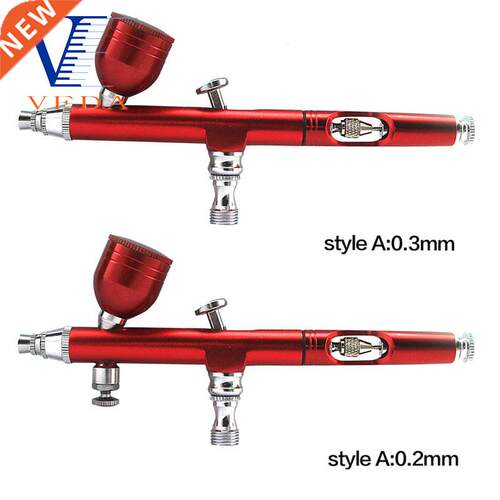 Dual-Action Airbrush Compressor Kit 0.2/0.3mm Air Brush Spra