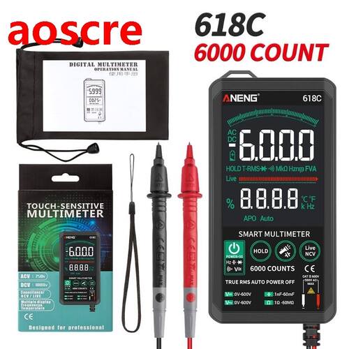 618C Digital Multimeter Smart Touch AC DC Analog Bar True RM