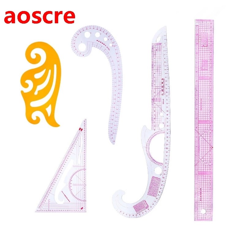5PCS Sewing Ruler Curve Ruler Clothing Sample Garment Cut Cu