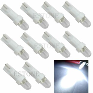 10Pcs T5 12V LED White Car Wedge Dashboard DASH Gauge Light
