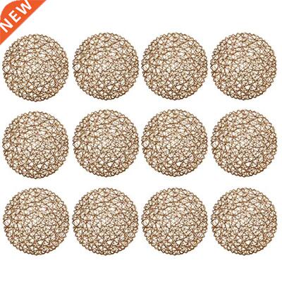 Round Paper Woven Placemats,Decorative Rope Mesh Place Mats
