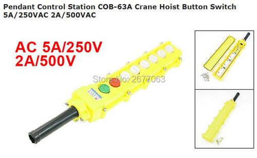 Pendant Control Station COB-63A Crane Hoist Button Switch 5A