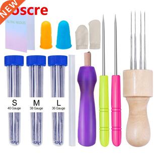 43 Pcs Felting Needles Kits Tool with Wood Handles Awl Inst