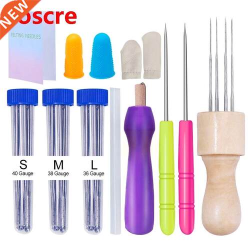 43 Pcs Felting Needles Kits Tool with Wood Handles Awl Inst