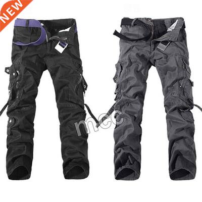 Military Tactical pants men Multi-pocket washed overalls men