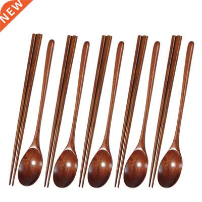 Teak Wooden Spoons and Chopsticks Set, Non-Stick Spoons Soup