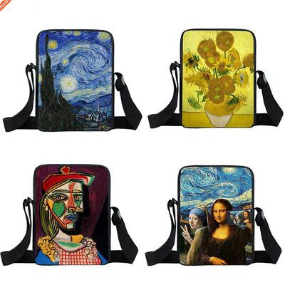 Mona Lisa/Pablo Picass/Van Gogh Messenger Bag Teenager Girls