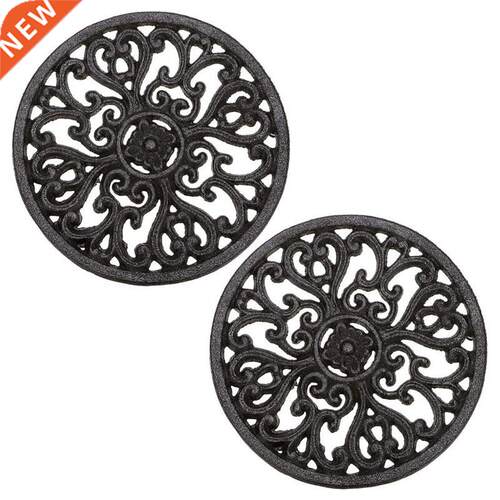 6.7Inch Cast Iron Trivet Decorative Round Mat Hot Pot Holder