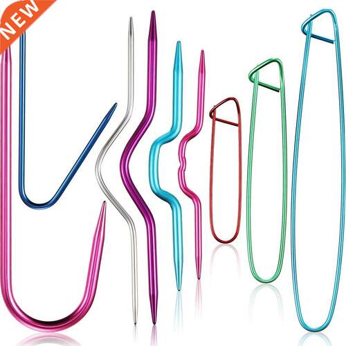 Mixed Color Aluminum Cable Needles Stitch Holders, Safety Pi