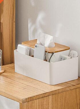 Box Storage Organizer Box With Wooden Lid For Tissue Paper M