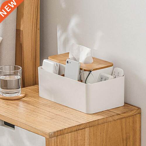 Box Storage Organizer Box With Wooden Lid For Tissue Paper M