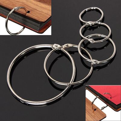 10Pcs/lot Silver Loose-leaf Metal Split Hinged Rings Scrapbo