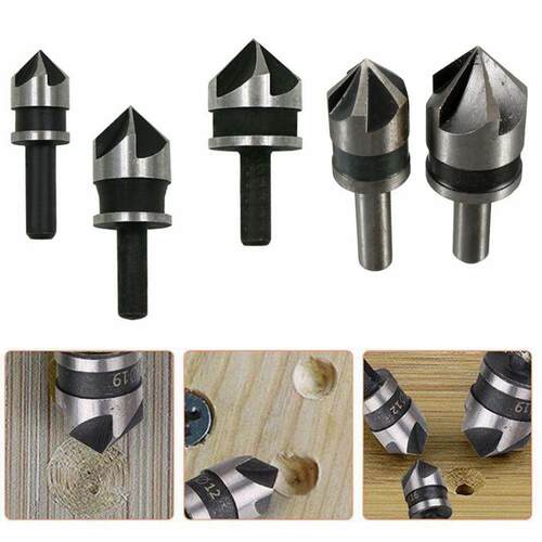 2/3pcs 82 Degrees Chamfer Drill Bit Set 12/16/19mm 5 Flute W
