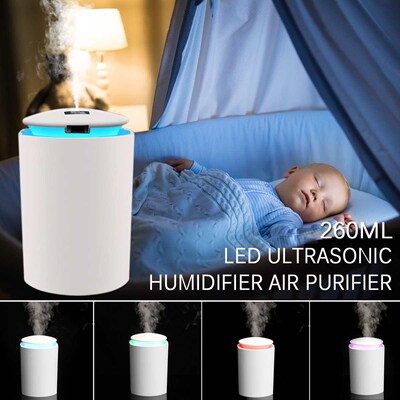 Portable Air Humidifier 260ml Ultrasonic Aroma Essential