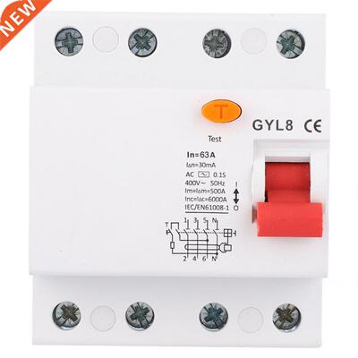 4P Residual Current Circuit Breaker GYL8 25/40/63A 400VAC RC