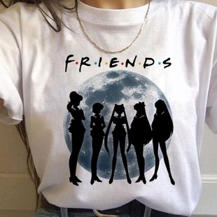 90s Tshirt Fashion Graphic Top Tee Female Moon Harajuku Kawa