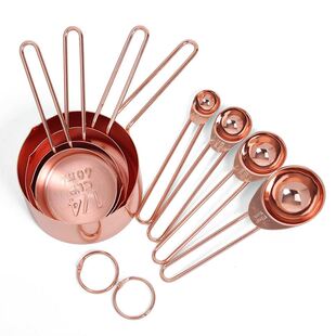 Rose gold Stainless Steel Measuring Cups and Spoons set of 8