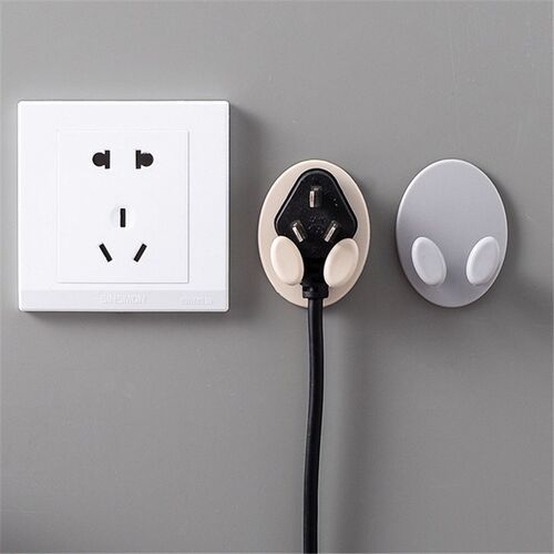 2Pcs Storage Hooks Home Office Wall Adhesive Plug Socket Hol