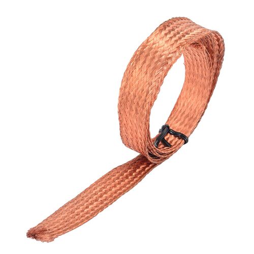 1m 3.3ft 15mm Flat Pure Copper Braid Cable Bare Copper Braid