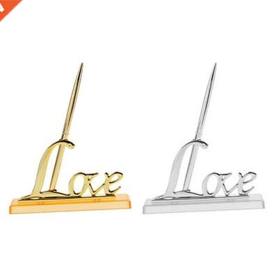 Love Metal Signing Pen with Square Pen Holder Sign Writing P