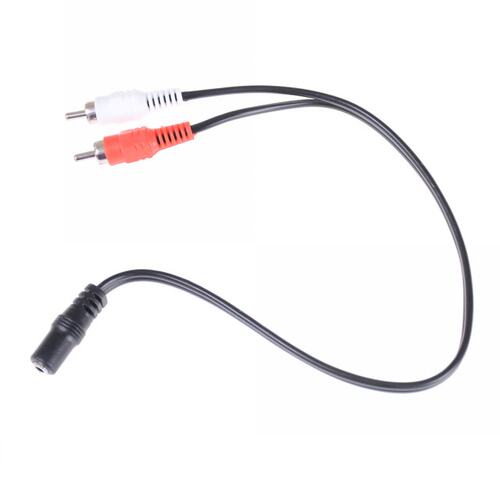 .5mm Stereo Female Plug To 2 Male RCA Jack Adapter Audio Y