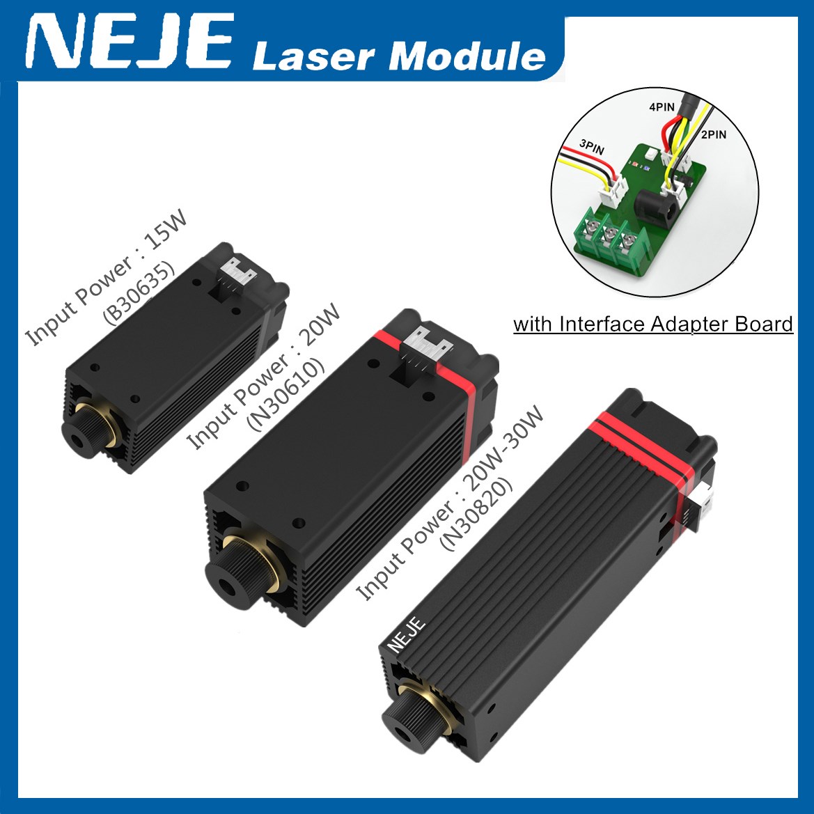 Laser Module 20W 7W 3500mW Laser Head 450nm Blue Light CNC L