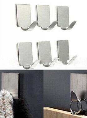 6PCS Home Hook Adhesive Stainless Steel Towel Hooks Family R