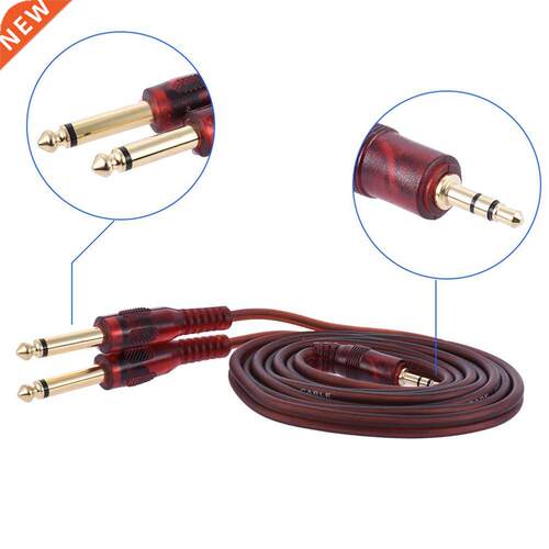 New Audio cable 3.5mm stereo plug to dual 6.35mm plug comput