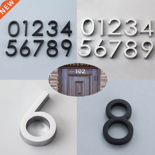 Adhesive Glossy D House Number Sticker Door Plate Sign Outd