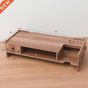Wooden Monitor Stand Riser Computer Desk Organizer with Keyb