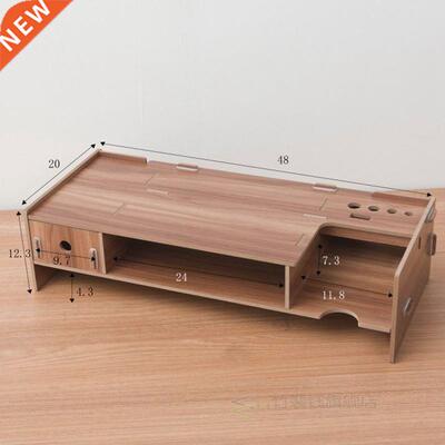 Wooden Monitor Stand Riser Computer Desk Organizer with Keyb