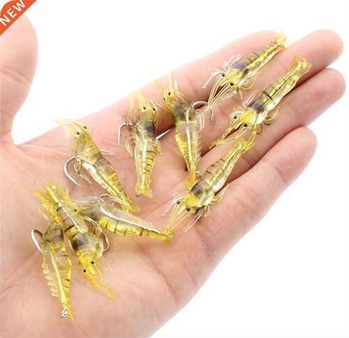 10PCS Isca Artificial Soft Shrimp Lure Worm For Fishing Bait