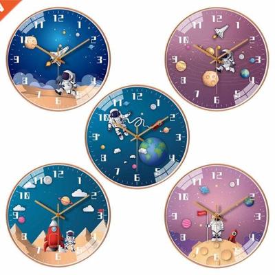 Cartoon Universe Astronaut Wall Clock Mute Time Clocks Hang