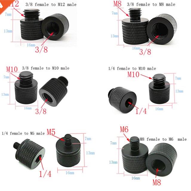 M5 M6 M8 M10 M12 to 1/4 or 3/8 Male to Female Conversion s