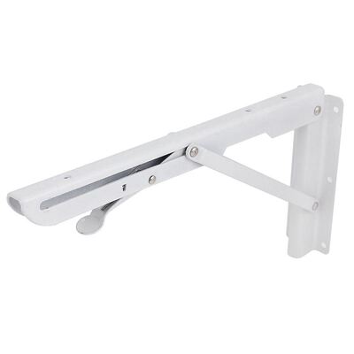 White Paint Holder Bench Table Folding Shelf Bracket 29.5cmx