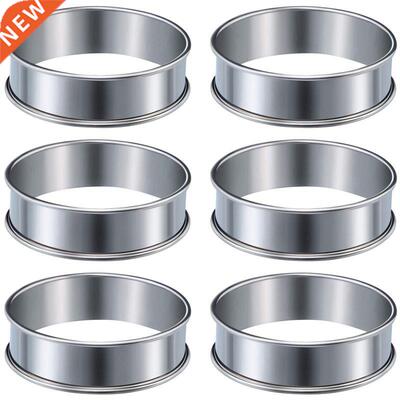 6 Peces Muffn Tart Rngs Double Rolled Tart Rng Stanless