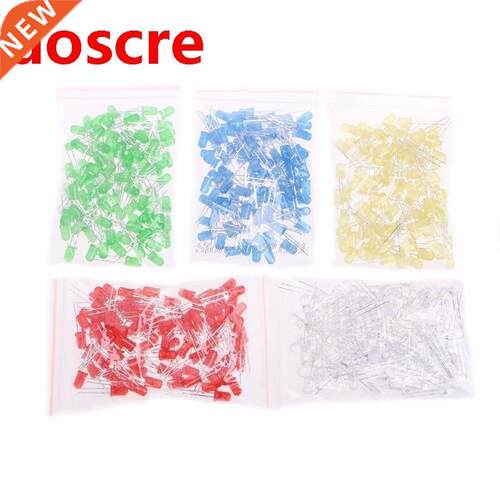 500 Pcs 3V 20mA 5mm Round Light Emitting LED Diode Assorted