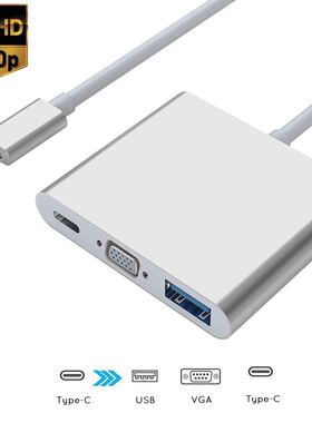 USB Type C Adapter To Female VGA USB 3.0 HUB PD Charging 3 I