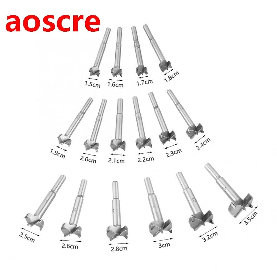 16pcs Cemented Carbide Forstner Drill Bits Woodworking Borin