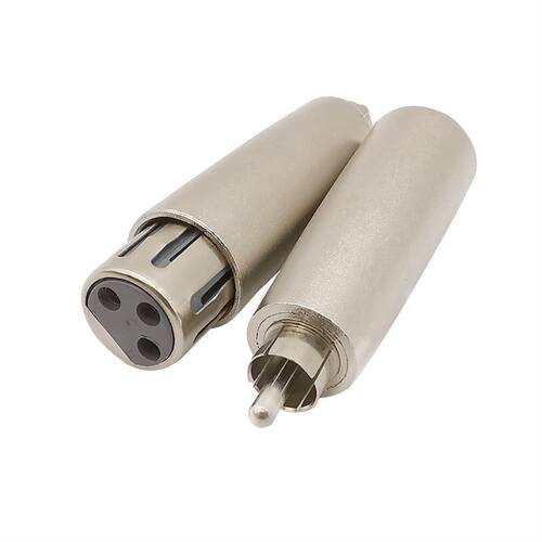 1Pcs Metal RCA Male to  Pin XLR Male Female Audio Plug Sock