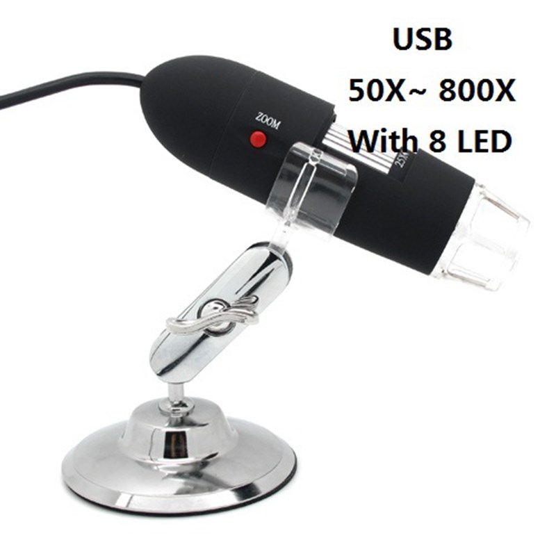 800X Digital USB HD Microscope Black 2MP 50X~800X Zoom Magni