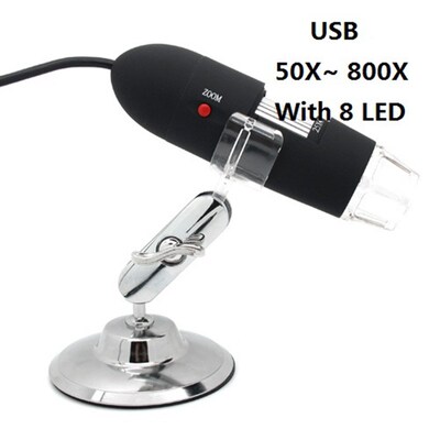 800X Digital USB HD Microscope Black 2MP 50X~800X Zoom Magni