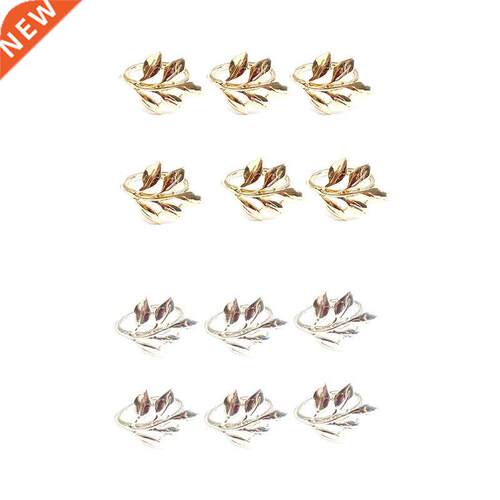 6Pcs Fall Leaves Napkin Rings Christening Metal Wedding Gift